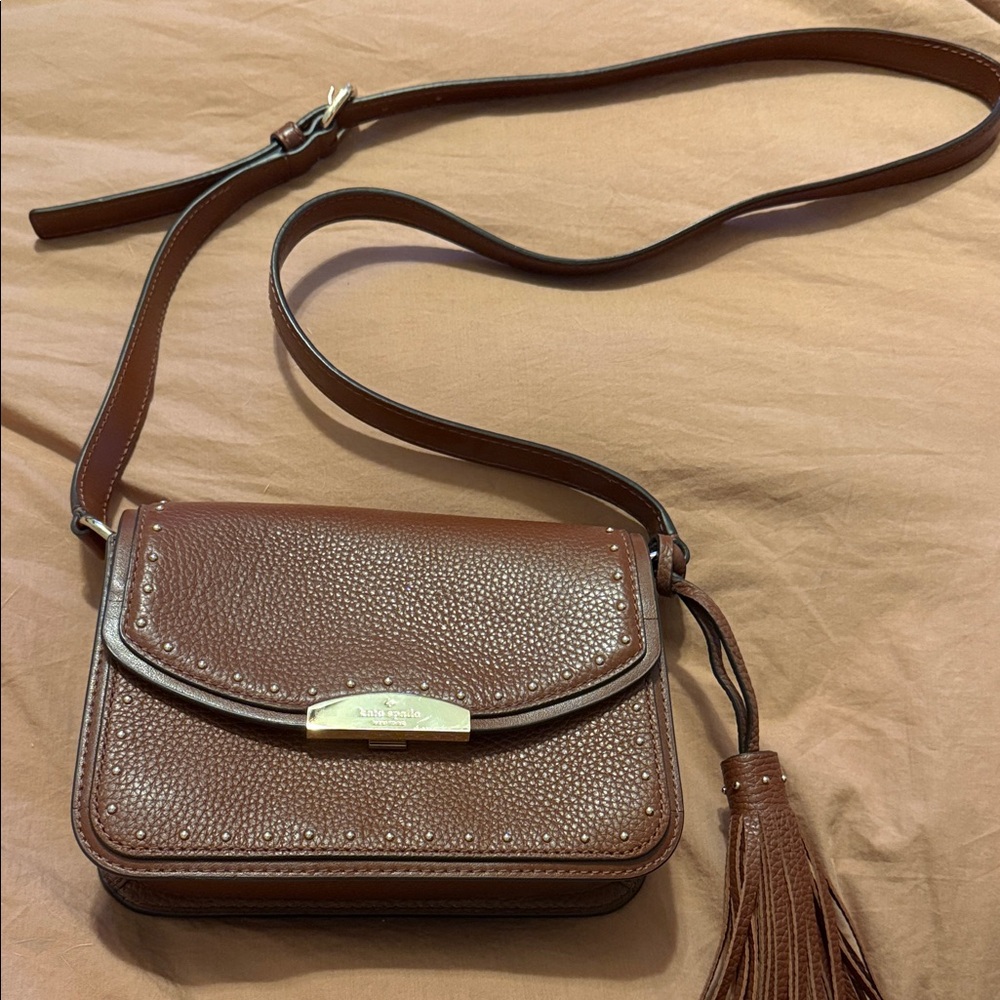 Kate Spade Rich Brown Crossbody Bag with Tassel